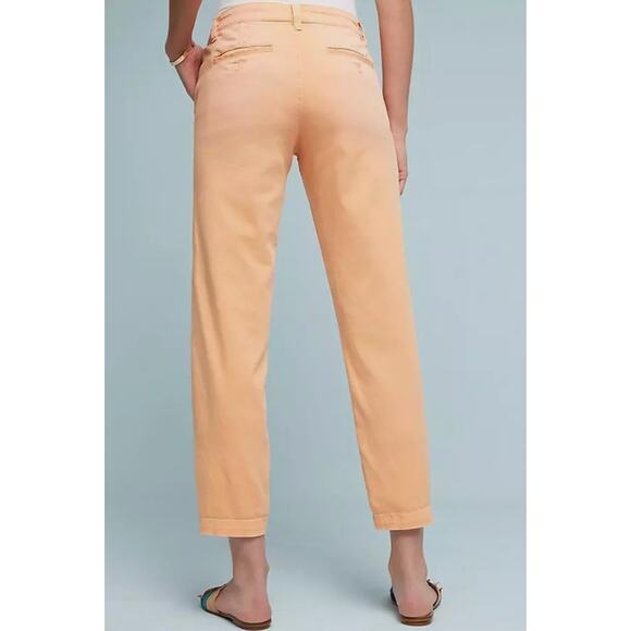 Anthropologie Relaxed Chino Pants In Peach Sz 27 Relaxed - Picture 2 of 10